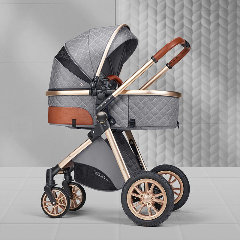 High landscape baby stroller that can sit or lie down lightweight folding two-way shock-absorbing newborn baby stroller