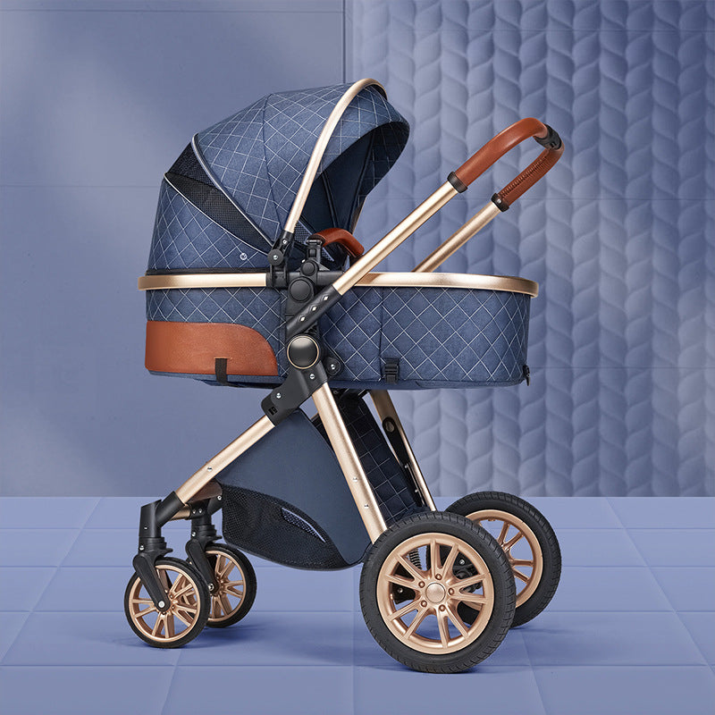 High landscape baby stroller that can sit or lie down lightweight folding two-way shock-absorbing newborn baby stroller