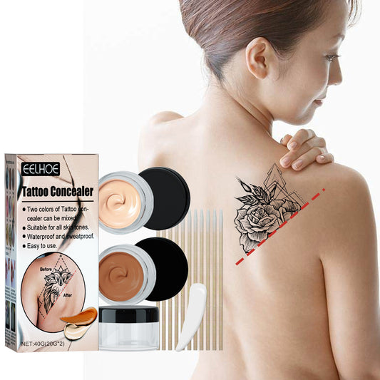 EELHOE Tattoo concealer waterproof brightening cover tattoo scar birthmark scar invisible two-color concealer