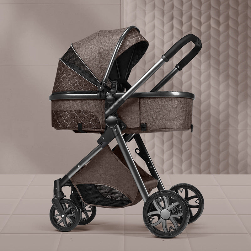 High landscape baby stroller that can sit or lie down lightweight folding two-way shock-absorbing newborn baby stroller