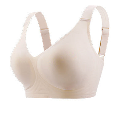 Underwear women's deep V-neck big chest display small anti sagging collection accessory without steel ring gathering bra