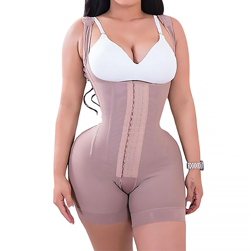 European and American abdominal jumpsuit tight fitting and hip lifting pants anti slip drop glue plastic pants lace buckle shaping drawstring pants