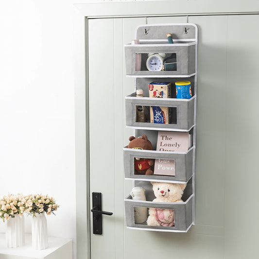 5 - Shelf Hanging Storage: Anti - Tilt, 5 large pockets. Good for bedroom, bathroom, living room (behind - door use).